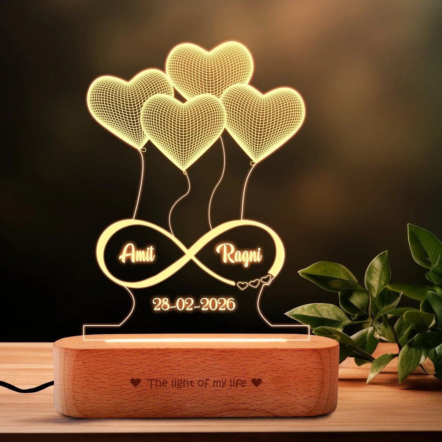 Heart Lamp with Names