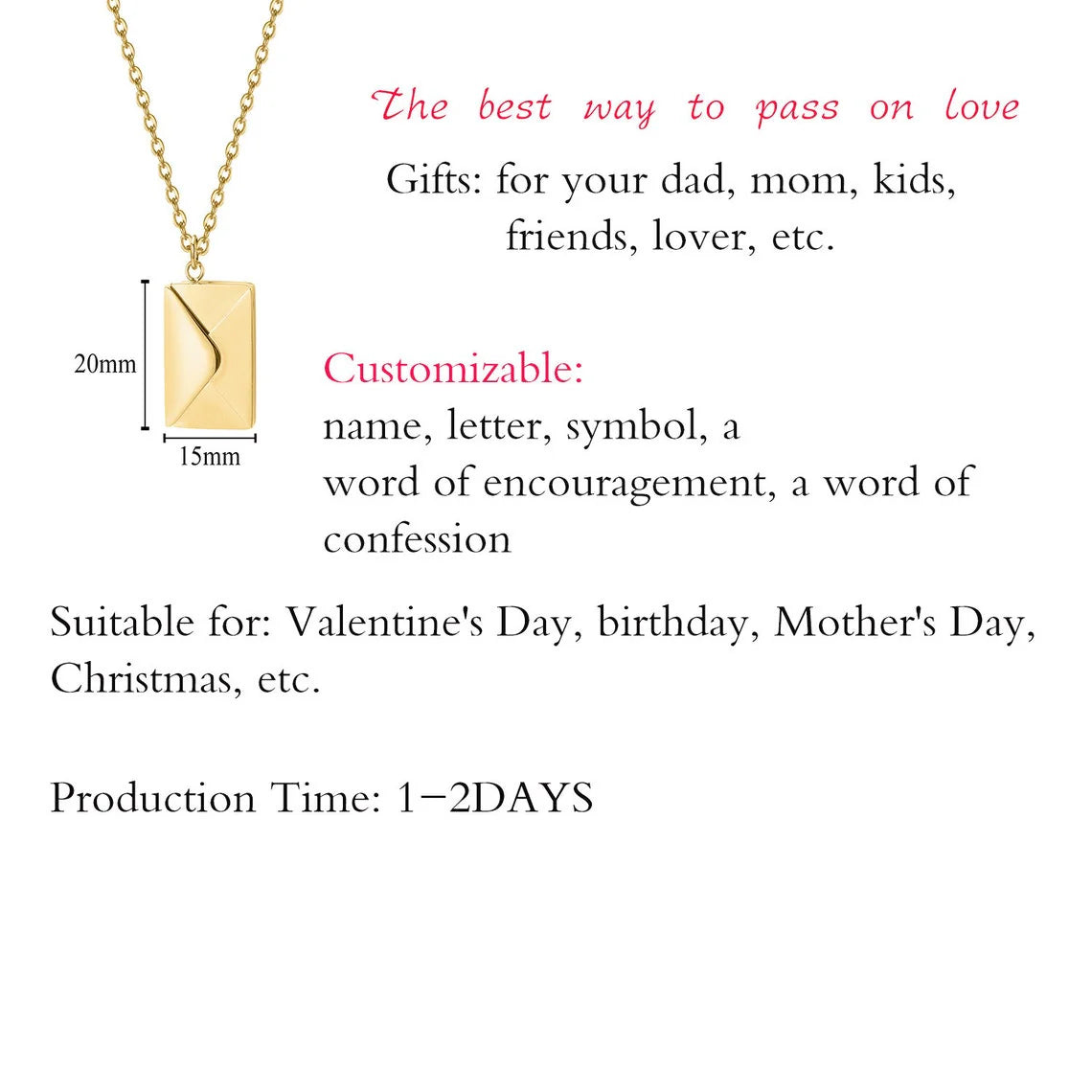 Personalized Envelop Necklace