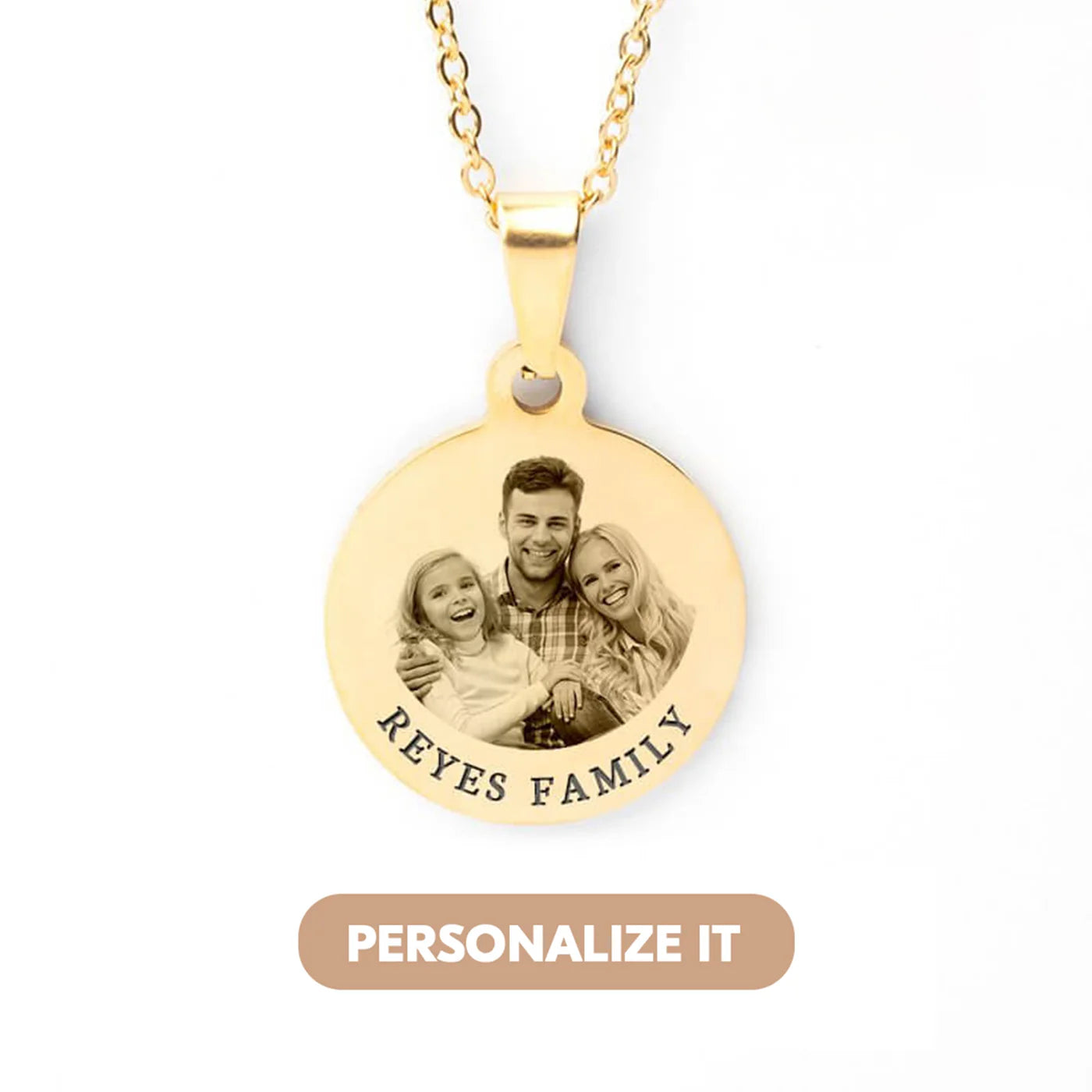 Personalized Photo Round Necklace