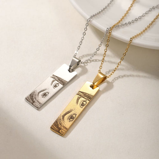 Photo(Eyes) Engraved Necklace